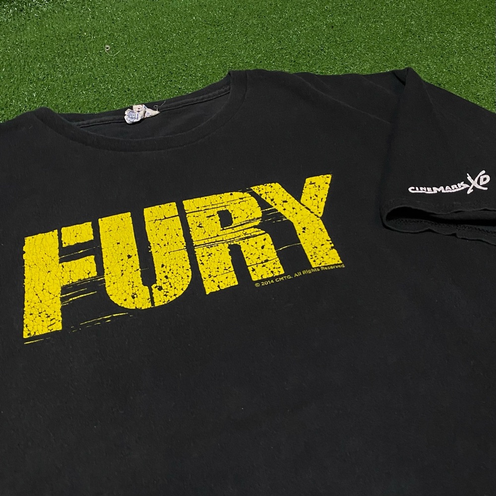 FURY World War II Movie T-Shirt 2014 Cinemark Promo T-Shirt Size XL Faded Black